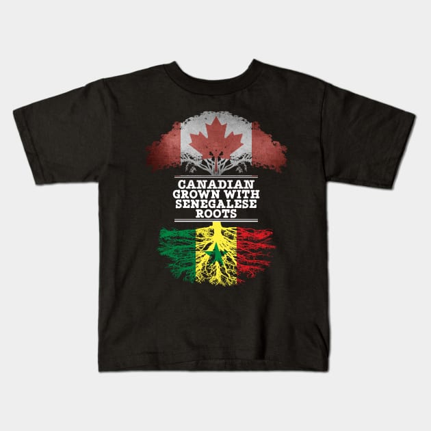 Canadian Grown With Senegalese Roots - Gift for Senegalese With Roots From Senegal Kids T-Shirt by Country Flags